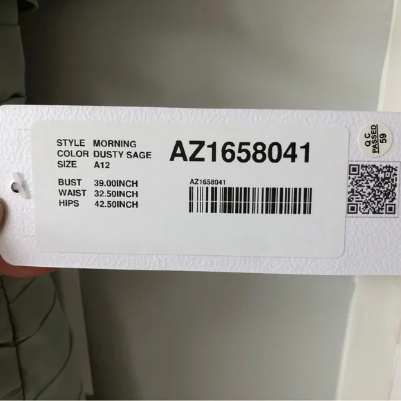 NEW Azazie A-Line Ruched Chiffon Dress in Dusty Sage - Picture 7 of 9